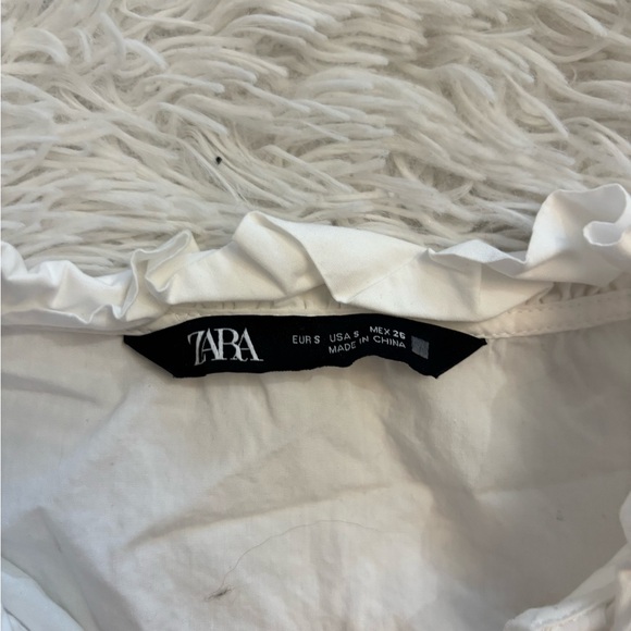 Zara Blue Patterned Blouse with White Sleeves - Picture 2 of 2